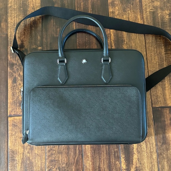 MONTBLANC SARTORIAL BRIEFCASE DOCUMENT BAG SHOULDER STRAP DUST BAG. NWOT - Picture 10 of 14